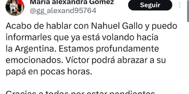 Liberaron al gendarme argentino Nahuel Gallo